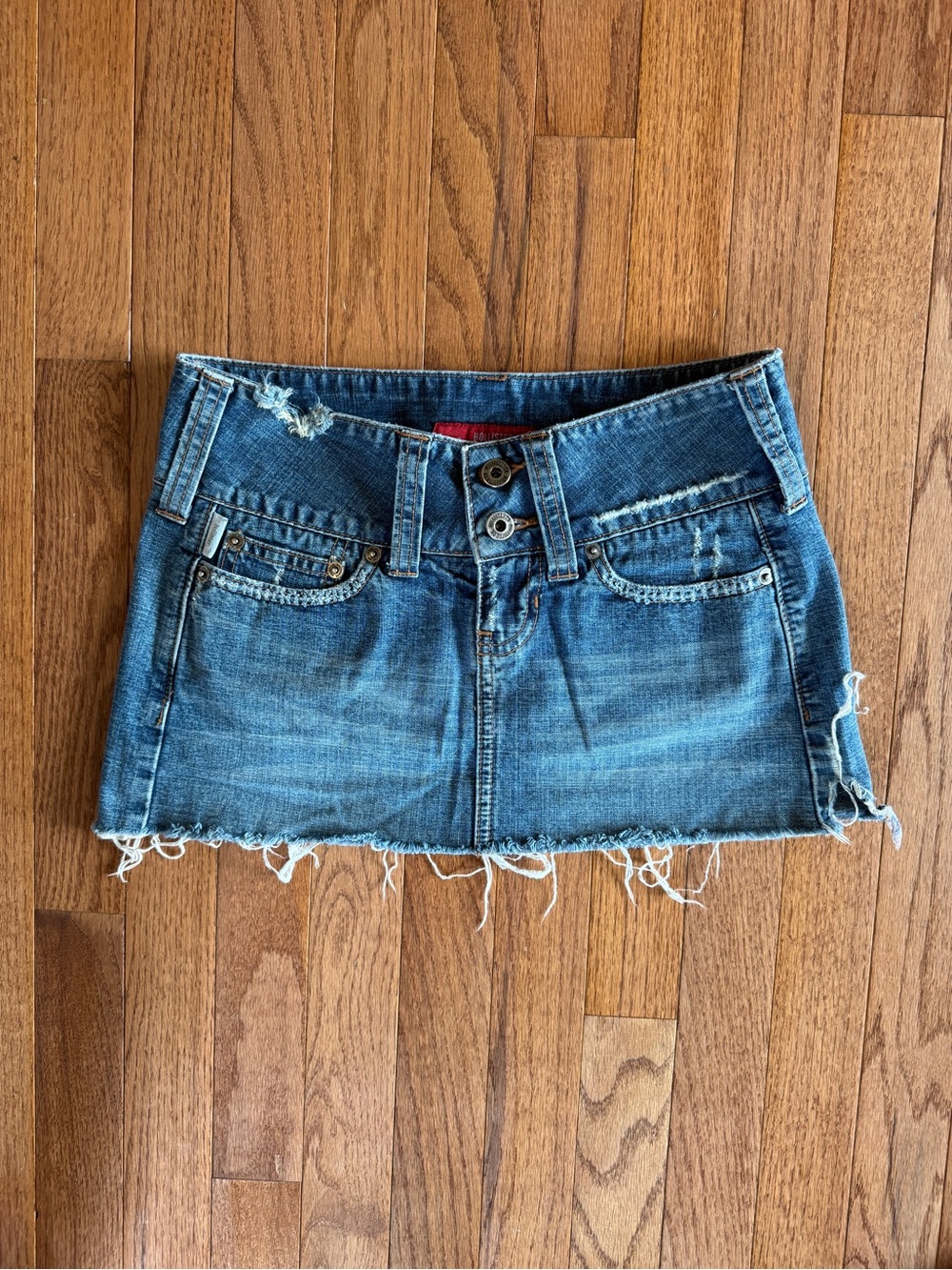 Vintage Y2K Hollister Distressed Denim Mini Skirt